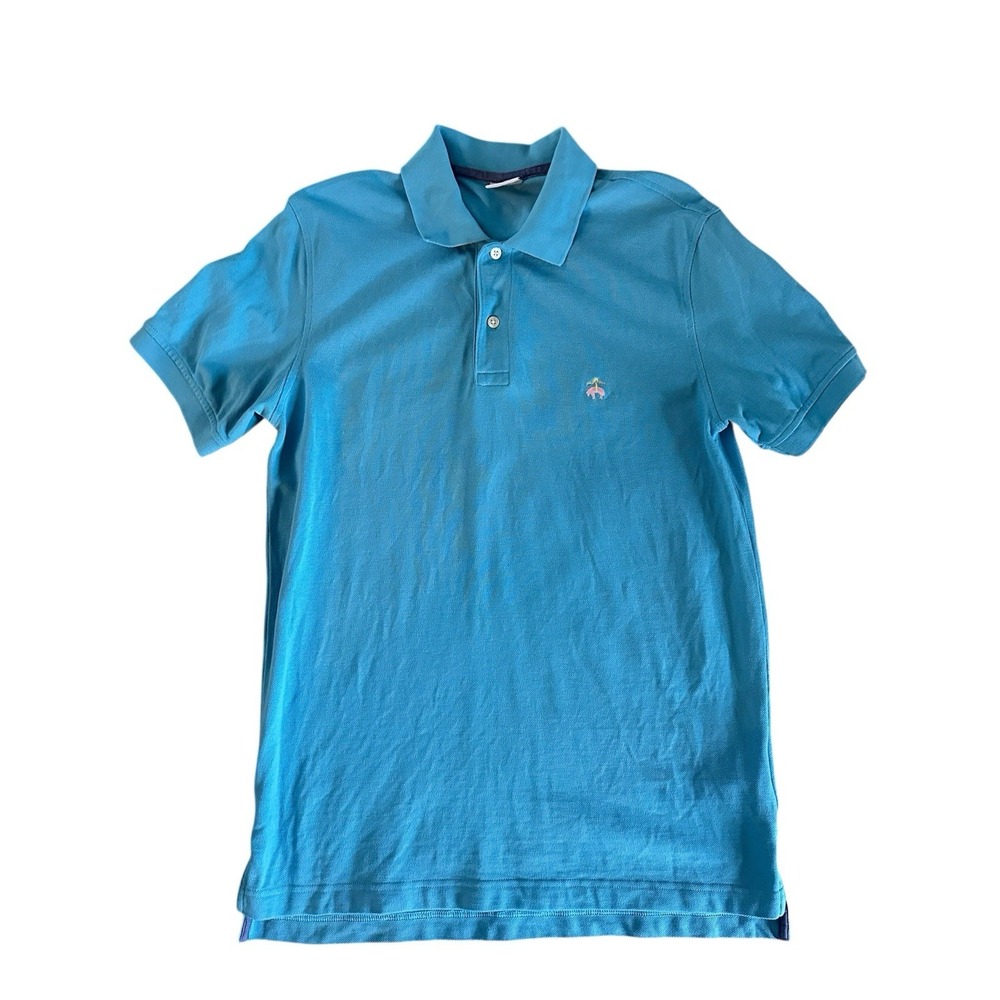 BROOKS BROTHERS Teal Performance Polo Slim Fit; Size Medium